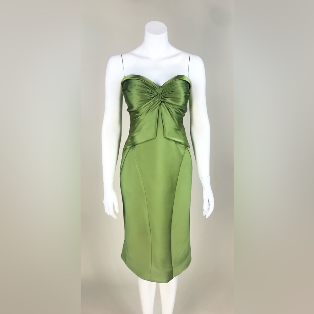 NWT$4610 Zac Posen 6 Small Sweetheart Neck Strapless Corset Bustier Satin Short